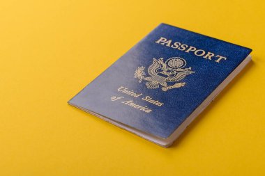 Seyahat, uçmak ve iş yapmak için ABD pasaportu. ABD belgesi, sınırı geçmek için kimlik