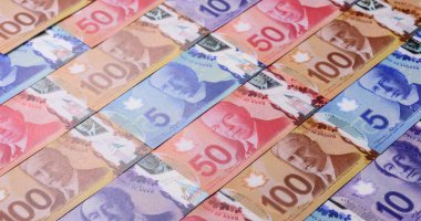 Para, Kanada para birimi, çeşitli banknotların dolar banknotları. Tasarımınız için Kanada parası