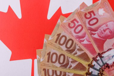 Para, Kanada para birimi, çeşitli banknotların dolar banknotları. Tasarımınız için Kanada parası