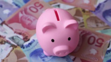 Bir domuz kumbarası depolama, biriktirme ve finansal kaynaklar biriktirme konsepti olarak kullanılıyor. Tasarımınız için bir kumbara.