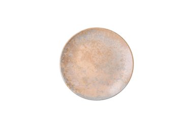 Masada boş bir seramik tabak, mutfak gereçleri. Tasarımınız için yiyecek arka planı olarak boş bir tabak