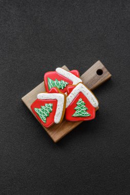 Zencefilli çörek, Noel kurabiyeleri ve bayram süsleri. Noel zencefilli ekmeği tasarımınız için bir zemin