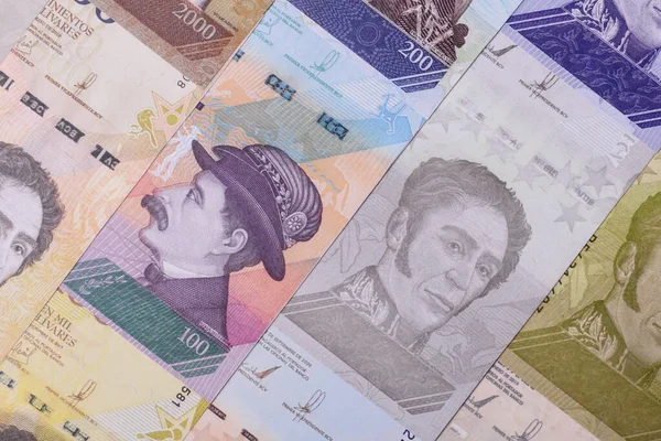 Venezuela Bolivar 'ı, nakit para, Venezuela' nın para birimi, finansal işlemler için para. Venezuela Bolivar tasarımın için finansal bir arka plan.