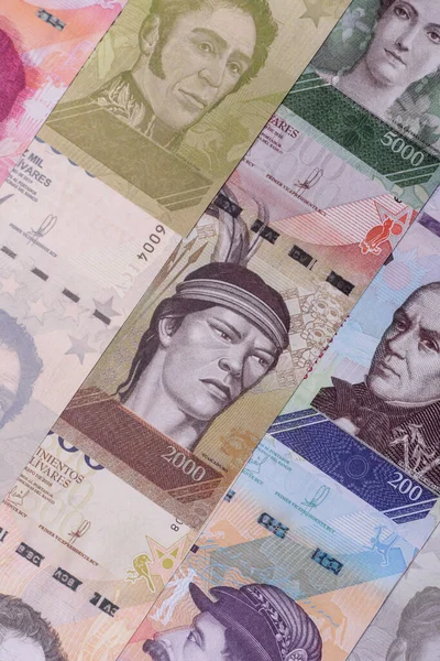 Venezuela Bolivar 'ı, nakit para, Venezuela' nın para birimi, finansal işlemler için para. Venezuela Bolivar tasarımın için finansal bir arka plan.