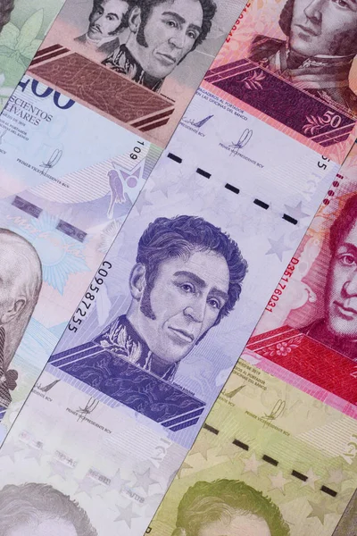 Venezuela Bolivar 'ı, nakit para, Venezuela' nın para birimi, finansal işlemler için para. Venezuela Bolivar tasarımın için finansal bir arka plan.