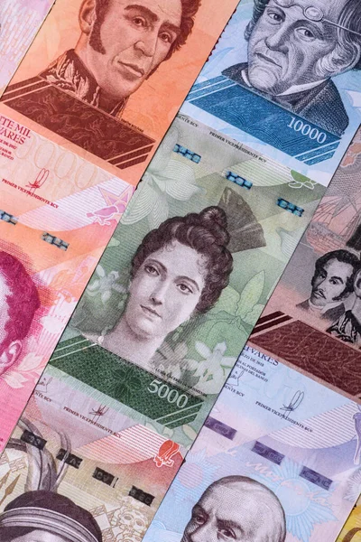 Venezuela Bolivar 'ı, nakit para, Venezuela' nın para birimi, finansal işlemler için para. Venezuela Bolivar tasarımın için finansal bir arka plan.