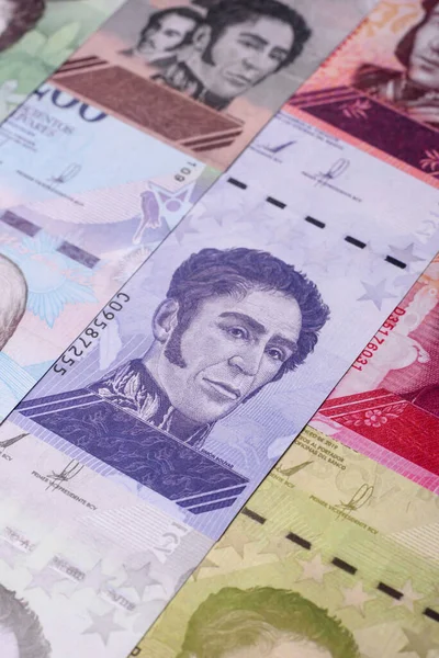 Venezuela Bolivar 'ı, nakit para, Venezuela' nın para birimi, finansal işlemler için para. Venezuela Bolivar tasarımın için finansal bir arka plan.