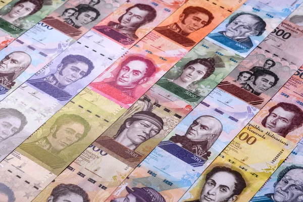 Venezuela Bolivar 'ı, nakit para, Venezuela' nın para birimi, finansal işlemler için para. Venezuela Bolivar tasarımın için finansal bir arka plan.