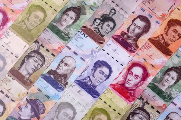Venezuela Bolivar 'ı, nakit para, Venezuela' nın para birimi, finansal işlemler için para. Venezuela Bolivar tasarımın için finansal bir arka plan.