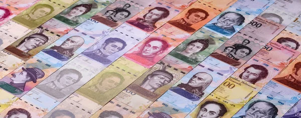 Venezuela Bolivar 'ı, nakit para, Venezuela' nın para birimi, finansal işlemler için para. Venezuela Bolivar tasarımın için finansal bir arka plan.