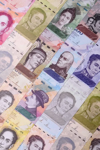 Venezuela Bolivar 'ı, nakit para, Venezuela' nın para birimi, finansal işlemler için para. Venezuela Bolivar tasarımın için finansal bir arka plan.