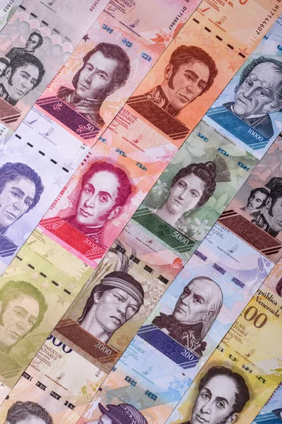 Venezuela Bolivar 'ı, nakit para, Venezuela' nın para birimi, finansal işlemler için para. Venezuela Bolivar tasarımın için finansal bir arka plan.