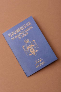 Ürdün pasaportu, uluslararası seyahat ve tatil için Ürdün vizesi. Tasarımınız için arka plan olarak Ürdün pasaportu