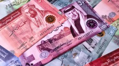 Ürdün parası, Ürdün dinarı para birimi, çeşitli mezheplerin banknotları, finansal işlemler. Ürdün parası, tasarımın için finansal bir fon olarak dinar.