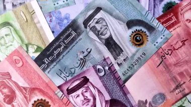 Ürdün parası, Ürdün dinarı para birimi, çeşitli mezheplerin banknotları, finansal işlemler. Ürdün parası, tasarımın için finansal bir fon olarak dinar.