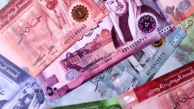 Ürdün parası, Ürdün dinarı para birimi, çeşitli mezheplerin banknotları, finansal işlemler. Ürdün parası, tasarımın için finansal bir fon olarak dinar.