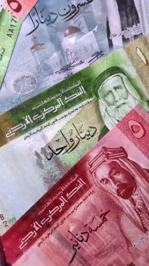 Ürdün parası, Ürdün dinarı para birimi, çeşitli mezheplerin banknotları, finansal işlemler. Ürdün parası, tasarımın için finansal bir fon olarak dinar.