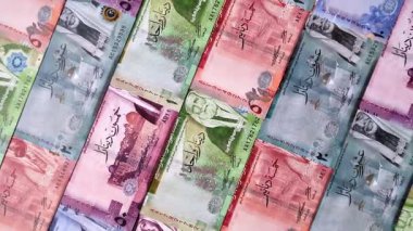 Ürdün parası, Ürdün dinarı para birimi, çeşitli mezheplerin banknotları, finansal işlemler. Ürdün parası, tasarımın için finansal bir fon olarak dinar.