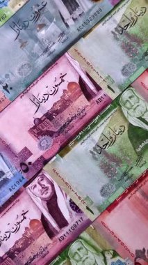 Ürdün parası, Ürdün dinarı para birimi, çeşitli mezheplerin banknotları, finansal işlemler. Ürdün parası, tasarımın için finansal bir fon olarak dinar.