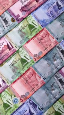 Ürdün parası, Ürdün dinarı para birimi, çeşitli mezheplerin banknotları, finansal işlemler. Ürdün parası, tasarımın için finansal bir fon olarak dinar.