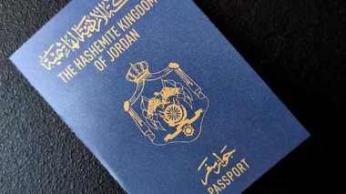Ürdün pasaportu, uluslararası seyahat ve tatil için Ürdün vizesi. Tasarımınız için arka plan olarak Ürdün pasaportu