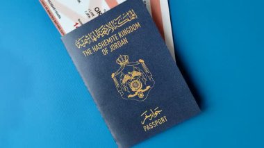 Ürdün pasaportu, uluslararası seyahat ve tatil için Ürdün vizesi. Tasarımınız için arka plan olarak Ürdün pasaportu