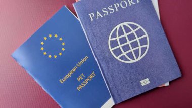 Evcil hayvan pasaportu, kedi, köpek ya da diğer hayvanlar için aşı ve seyahat bilgileri içeren bir belgedir. Tasarımınız için bir evcil hayvan pasaportu