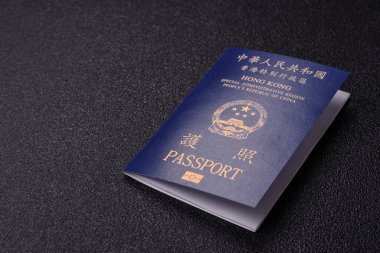 Hong Kong pasaportu, seyahat, boş zaman ve iş belgesi. Tasarımınız için Hong Kong pasaportu.