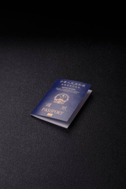 Hong Kong pasaportu, seyahat, boş zaman ve iş belgesi. Tasarımınız için Hong Kong pasaportu.