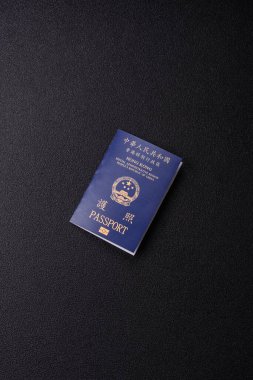 Hong Kong pasaportu, seyahat, boş zaman ve iş belgesi. Tasarımınız için Hong Kong pasaportu.