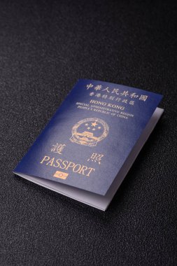 Hong Kong pasaportu, seyahat, boş zaman ve iş belgesi. Tasarımınız için Hong Kong pasaportu.