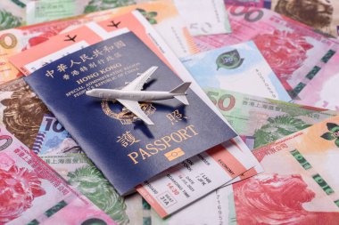 Hong Kong pasaportu, seyahat, boş zaman ve iş belgesi. Tasarımınız için Hong Kong pasaportu.