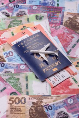 Hong Kong pasaportu, seyahat, boş zaman ve iş belgesi. Tasarımınız için Hong Kong pasaportu.