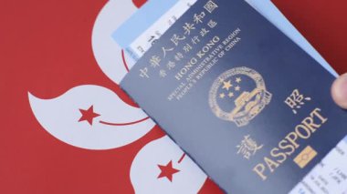 Hong Kong pasaportu, seyahat, boş zaman ve iş belgesi. Tasarımınız için Hong Kong pasaportu.