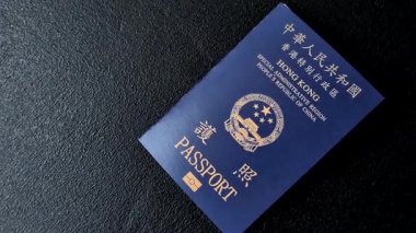 Hong Kong pasaportu, seyahat, boş zaman ve iş belgesi. Tasarımınız için Hong Kong pasaportu.
