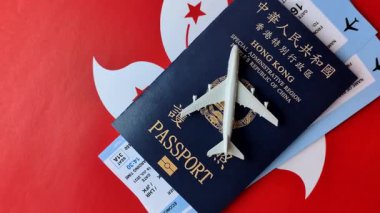 Hong Kong pasaportu, seyahat, boş zaman ve iş belgesi. Tasarımınız için Hong Kong pasaportu.