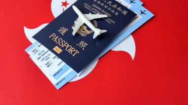 Hong Kong pasaportu, seyahat, boş zaman ve iş belgesi. Tasarımınız için Hong Kong pasaportu.
