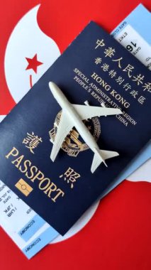 Hong Kong pasaportu, seyahat, boş zaman ve iş belgesi. Tasarımınız için Hong Kong pasaportu.