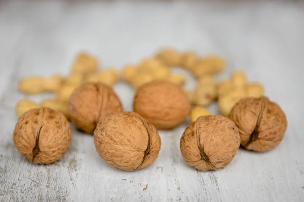 Nuts, almond, peanut — Stock Photo, Image