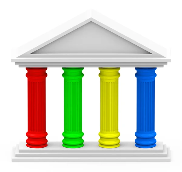 The four-pillar strategy — Stock Photo, Image