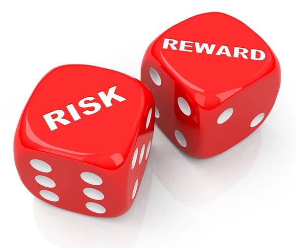 Risk and reward dices — Stock Photo, Image