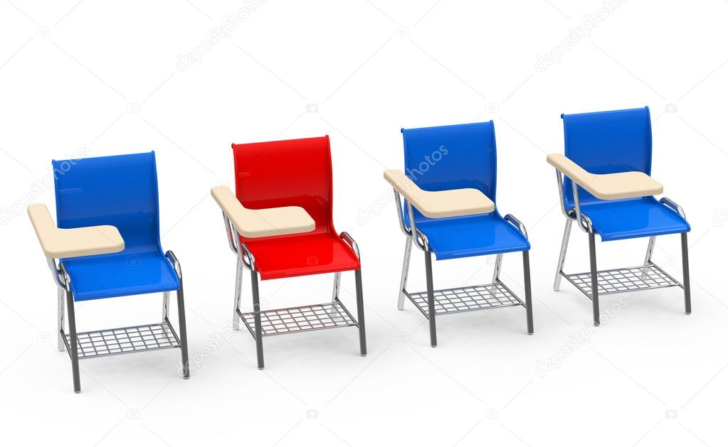 the red table chair