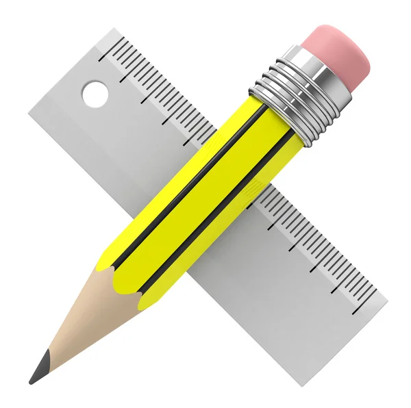 Pencil and ruler — Stock Photo, Image