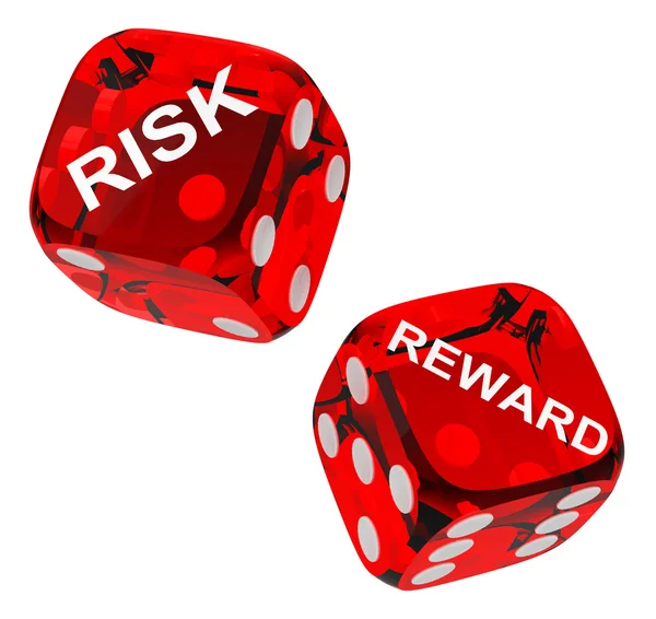 Risiko- und Belohnungswürfel — Stockfoto