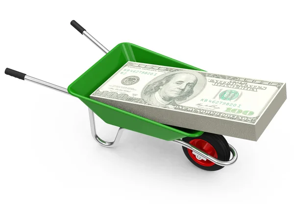 The money wheelbarrow — Stock Photo, Image