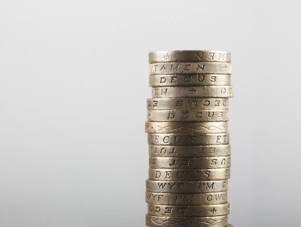 Pile of UK pound coins — Stock Photo, Image