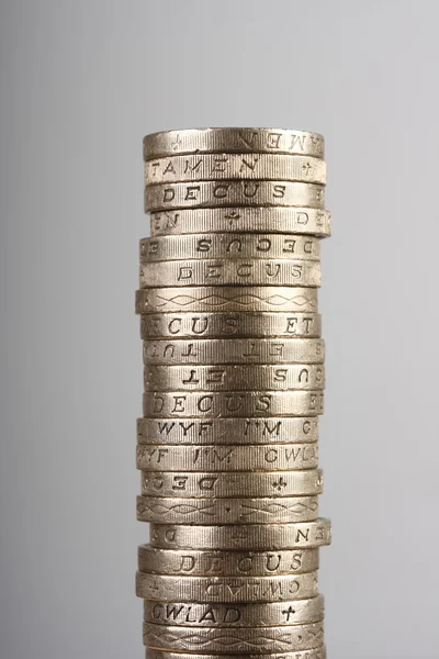 Pile of UK pound coins — Stock Photo, Image