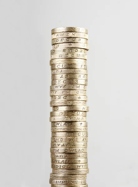 Pile of UK pound coins — Stock Photo, Image