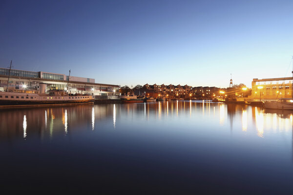 View of Bristol, UK, by the harbour.