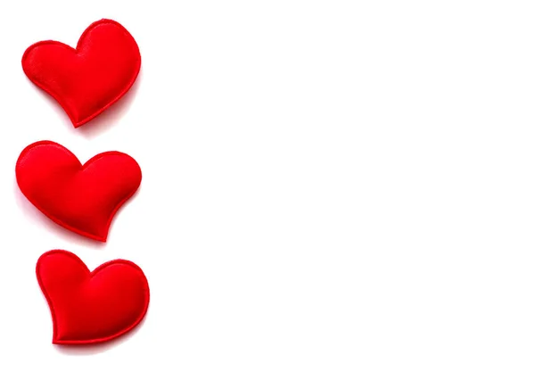 Dia Dos Namorados Cartão Saudação Corações Papel Vermelho Isolados Fundo — Fotografia de Stock